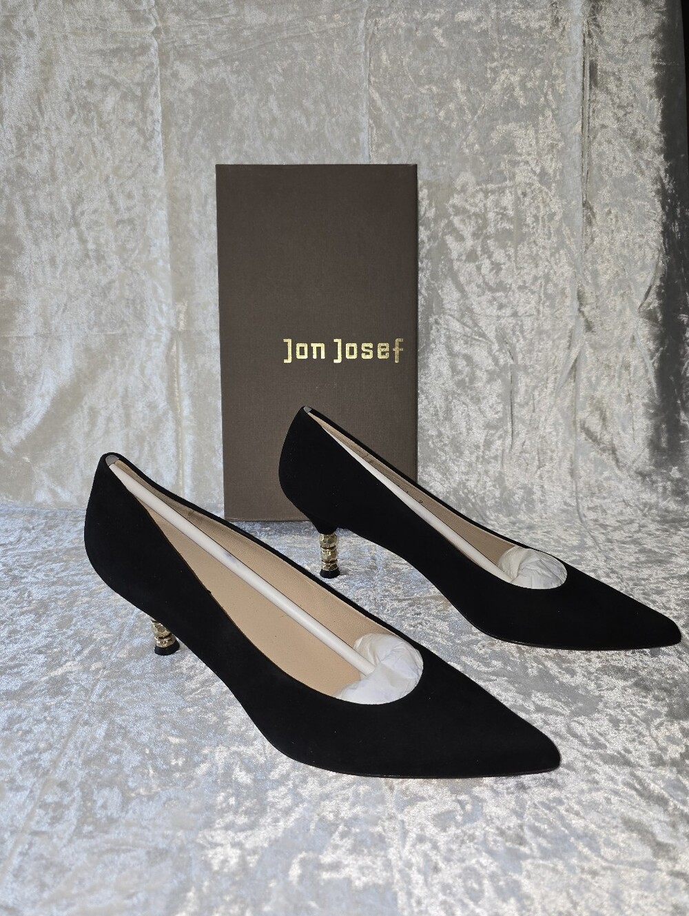 Jon Josef Shoes Cassandra Black Suede Heels